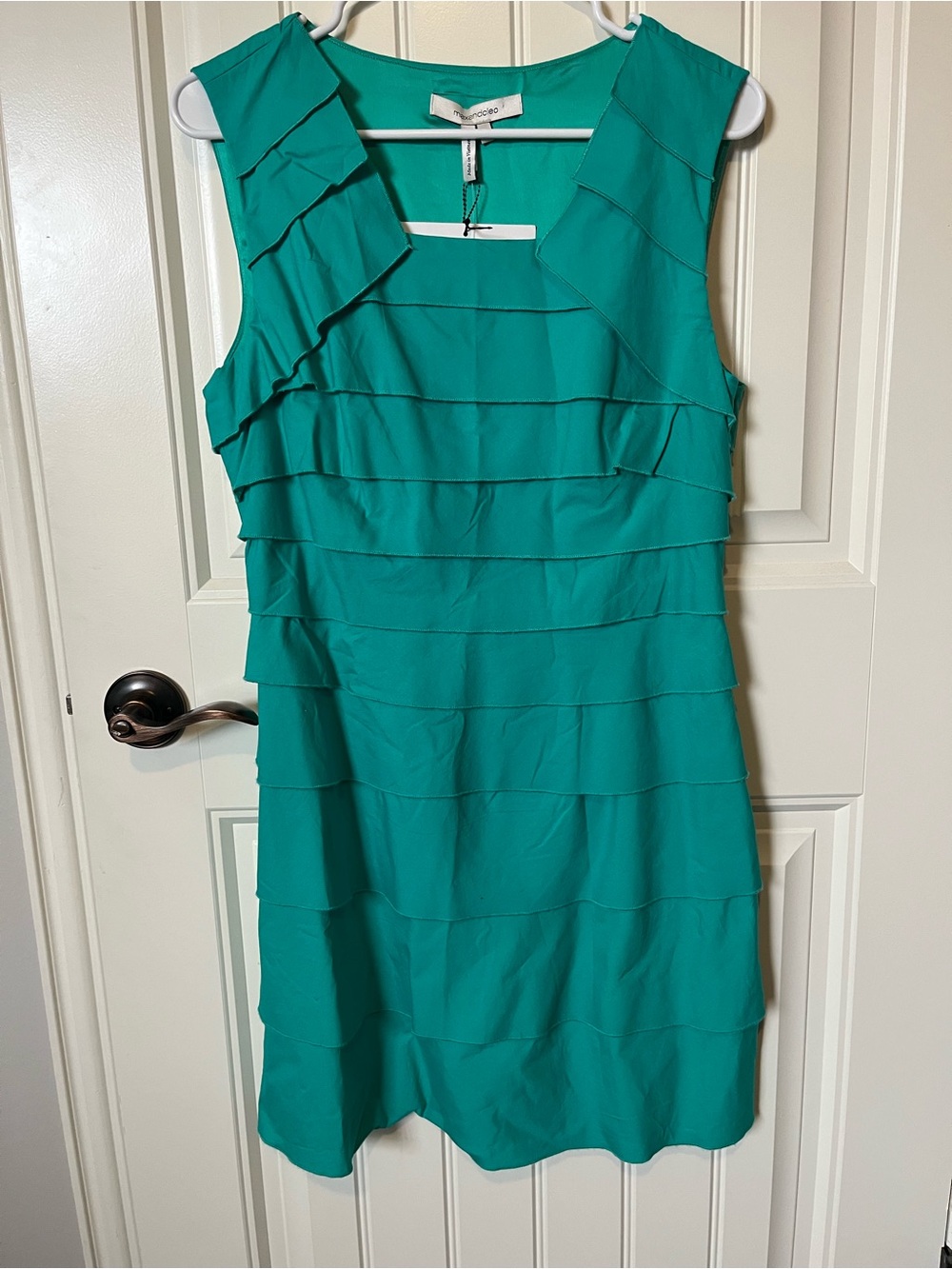 Max & Cleo Teal Tiered Ruffle Midi Dress